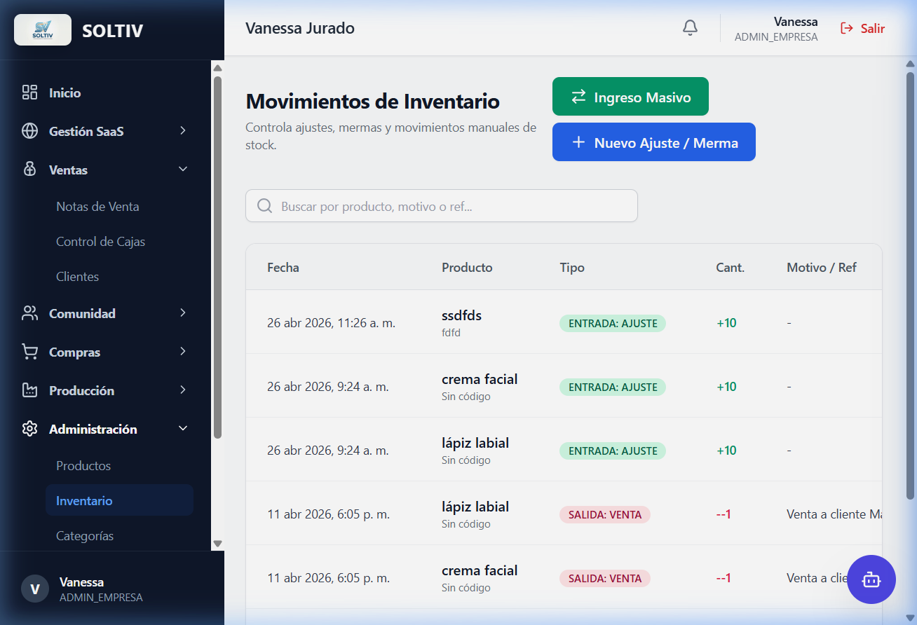 Control de Almacén